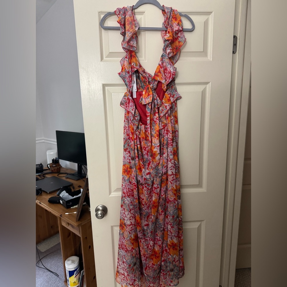 Floral Ruffle Maxi Dress - Multicolor - Picture 2 of 4